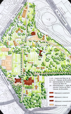 conception des plans de la construction du centre aere